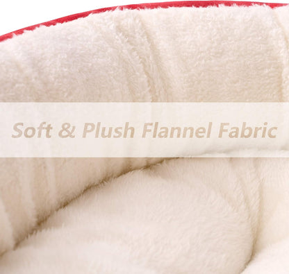 round Donut Cat and Dog Cushion Bed, 20In Pet Bed for Cats or Small Dogs, Anti-Slip & Water-Resistant Bottom, Super Soft Durable Fabric Pet Beds, Washable Luxury Cat & Dog Bed Red