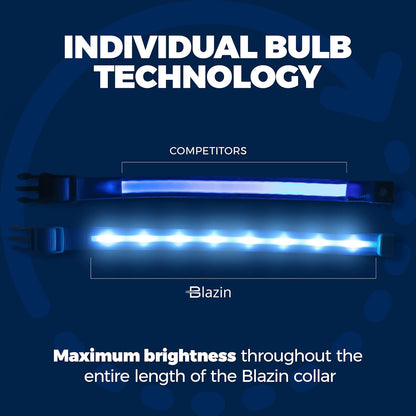 Light up Dog Collar - the Original LED Dog Collar - USB Rechargeable - Waterproof - 1,000 Feet of Visibility - Dog Collar Light for Small, Medium, Large Dogs - USA Brand