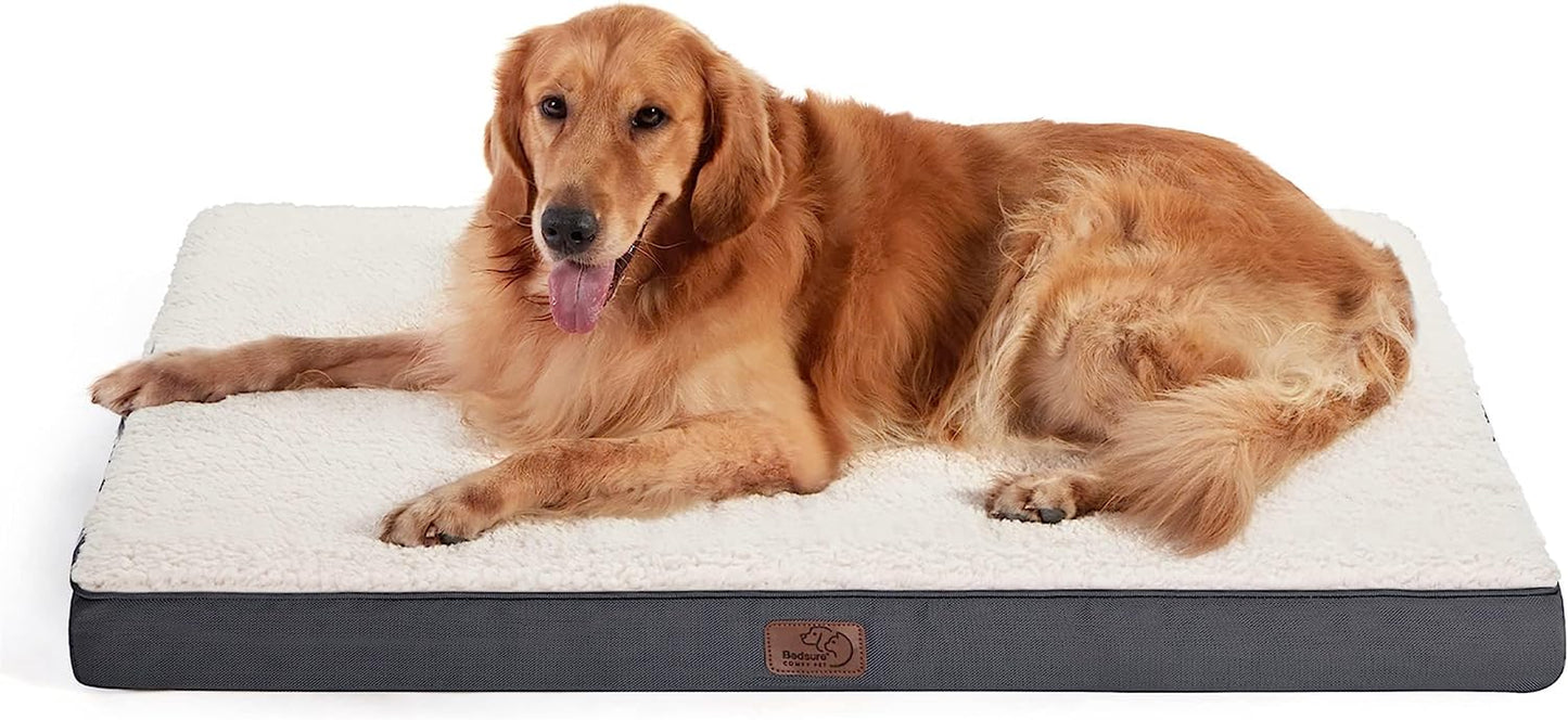 XL Dog Bed Large Sized Dog -Orthopedic Waterproof Extra Large Pet Beds with Removable Washable Cover, Egg Crate Foam Mat, Suitable for Pet up to 100 Lbs