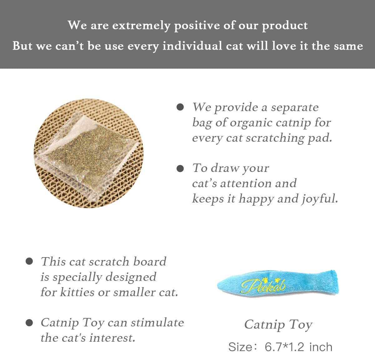 Cat Scratcher Cardboard Reversible Cat Cat Scratch Pad Kitty Corrugated Scratching Bed Catnip Included (1 Pack)