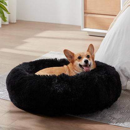 Calming Dog Bed & Cat Bed, Anti-Anxiety Donut Dog Cuddler Bed, Warming Cozy Soft Dog round Bed, Dog Cat Cushion Bed for Small Medium Dogs and Cats