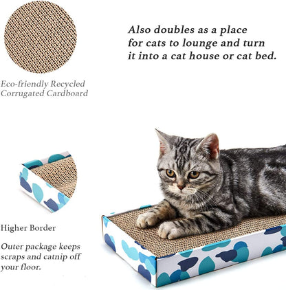 Cat Scratcher Cardboard Reversible Cat Cat Scratch Pad Kitty Corrugated Scratching Bed Catnip Included (1 Pack)