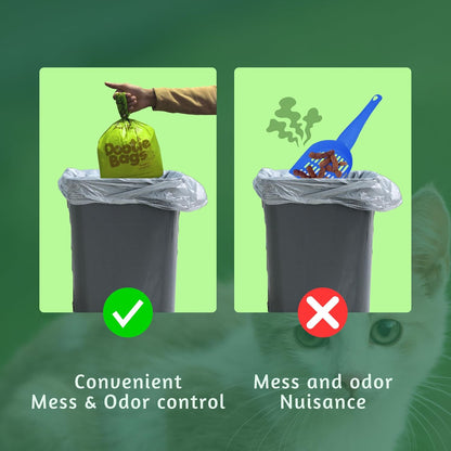 Pooch Approved Dootie Bags - Dog Poop Bags - Tie-Handles - 100 Count Dootie Strong Leakproof Bags - Perfect for Dogs & Cats - Litter - Pet Waste Cleanup - Swivel Bin &  Scoopers