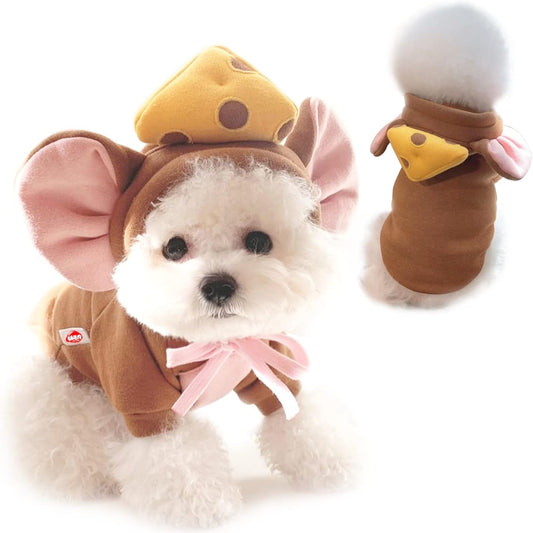 Pet Clothes Dogs Hoodie Sweatshirt - Cute Animal Shape Cold Weather Clothes Costume Outfit for Puppy Cats Small Medium Dog