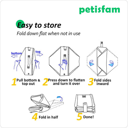 Portable Cat Travel Litter Box with Zipped Lid to Keep Everything Contained. No Odor, Leakage and Messes. Easy to Carry, Clean and Use in Car, Hotel, Aiarplane. (Large, Grey)